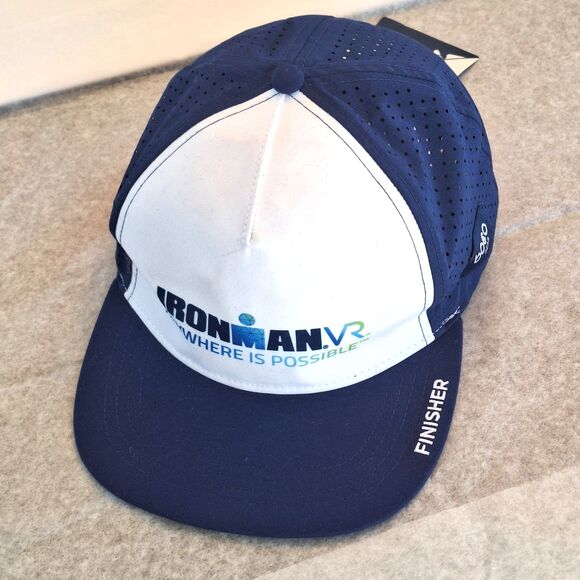 IRONMAN VR FINISHER RUNNING TRUCKER WHITE and BLUE - Picture 1 of 13